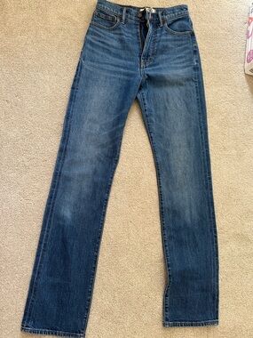 Madewell Medium Blue High-Rise Straight Jeans